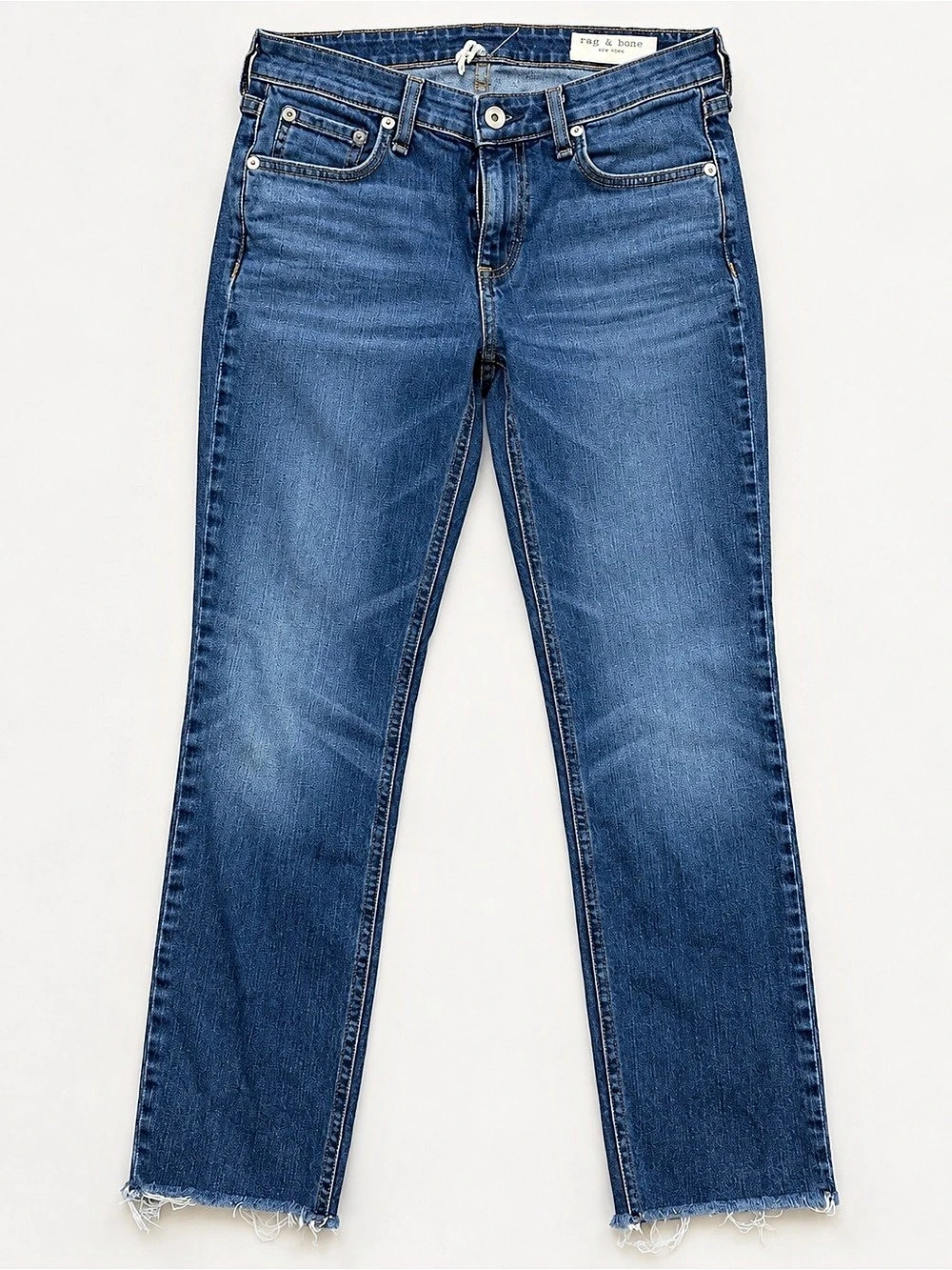 rag & bone Straight Leg Jeans in Blue Waist 25